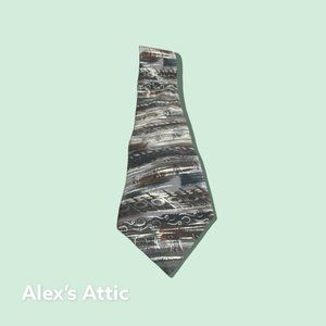 Fashion Neckwear Mens Silk Tie 58" X 4" Multi-Color pre-owned
